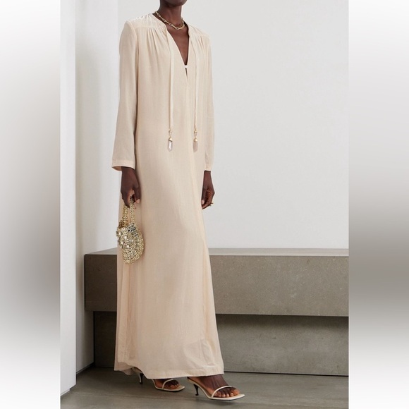 New ZIMMERMANN Lyrical Tubular Velvet Maxi Dress - Neutrals Size 0